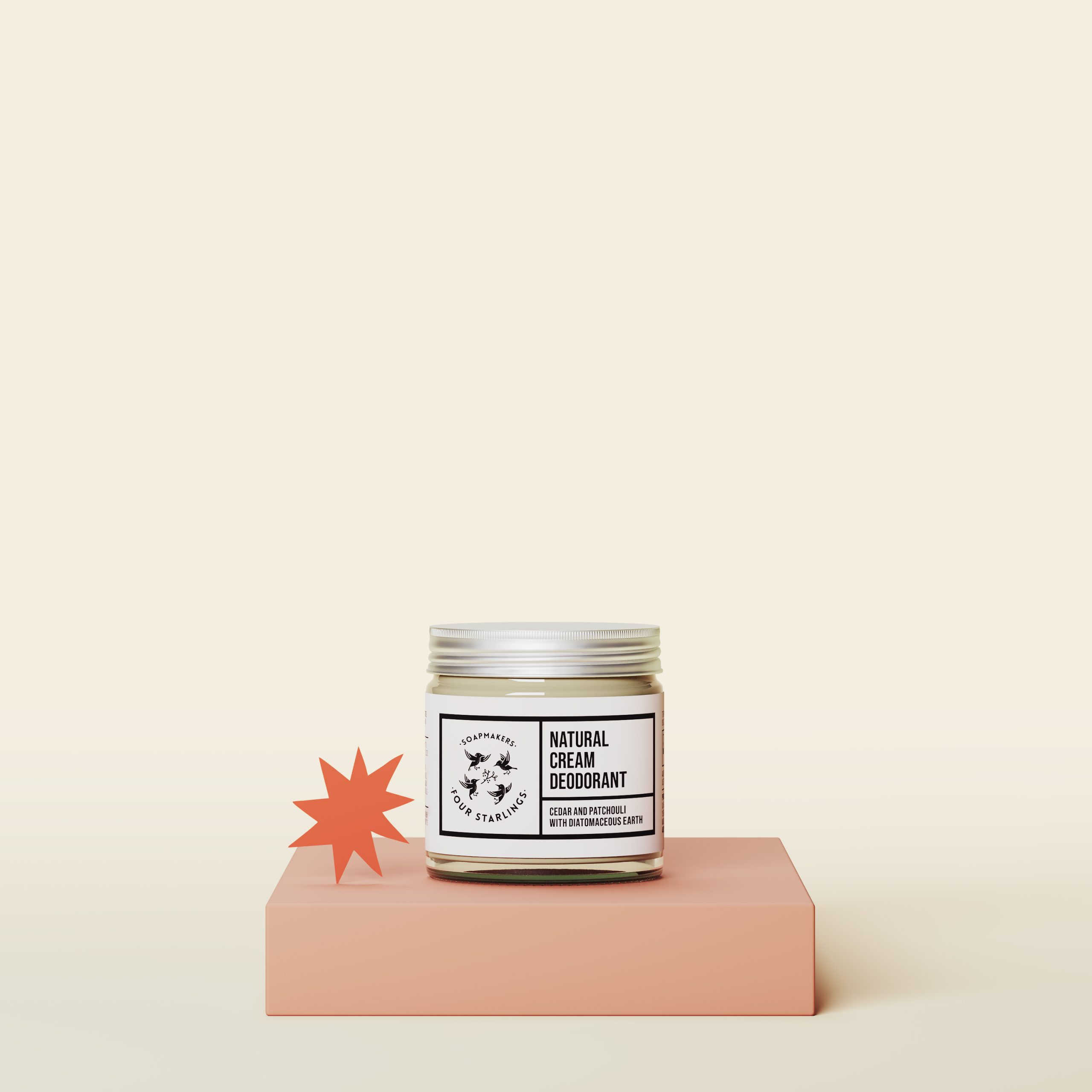 Natūralus dezodoruojantis kremas – "Kedras ir pačiuolis" – 60 ml.
