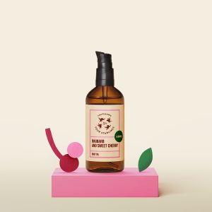 Švytėjimo suteikiantis kūno aliejus "Vyšnia ir rabarbarai" - 100 ml.